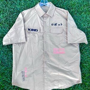 Shein King Shirt/ Beige/ Size M